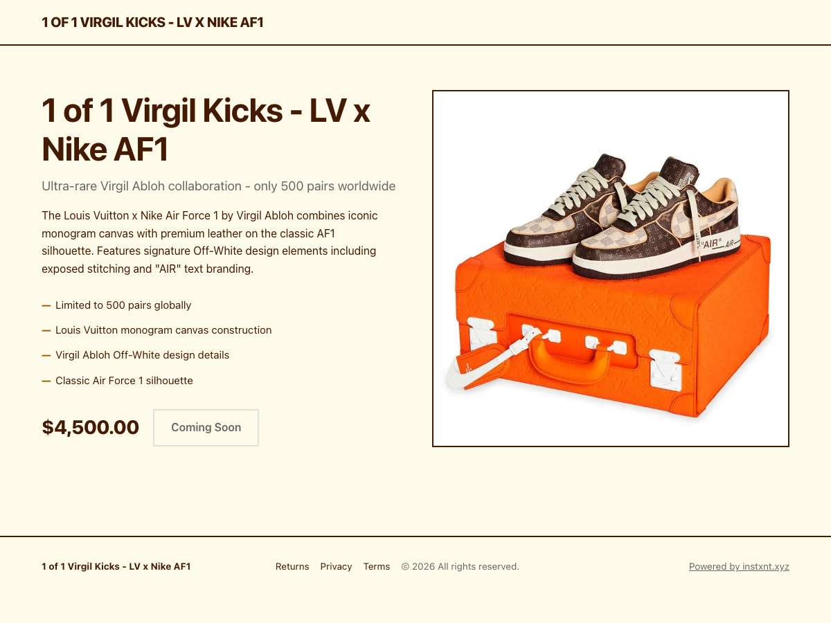 1-of-1 AF1 storefront preview