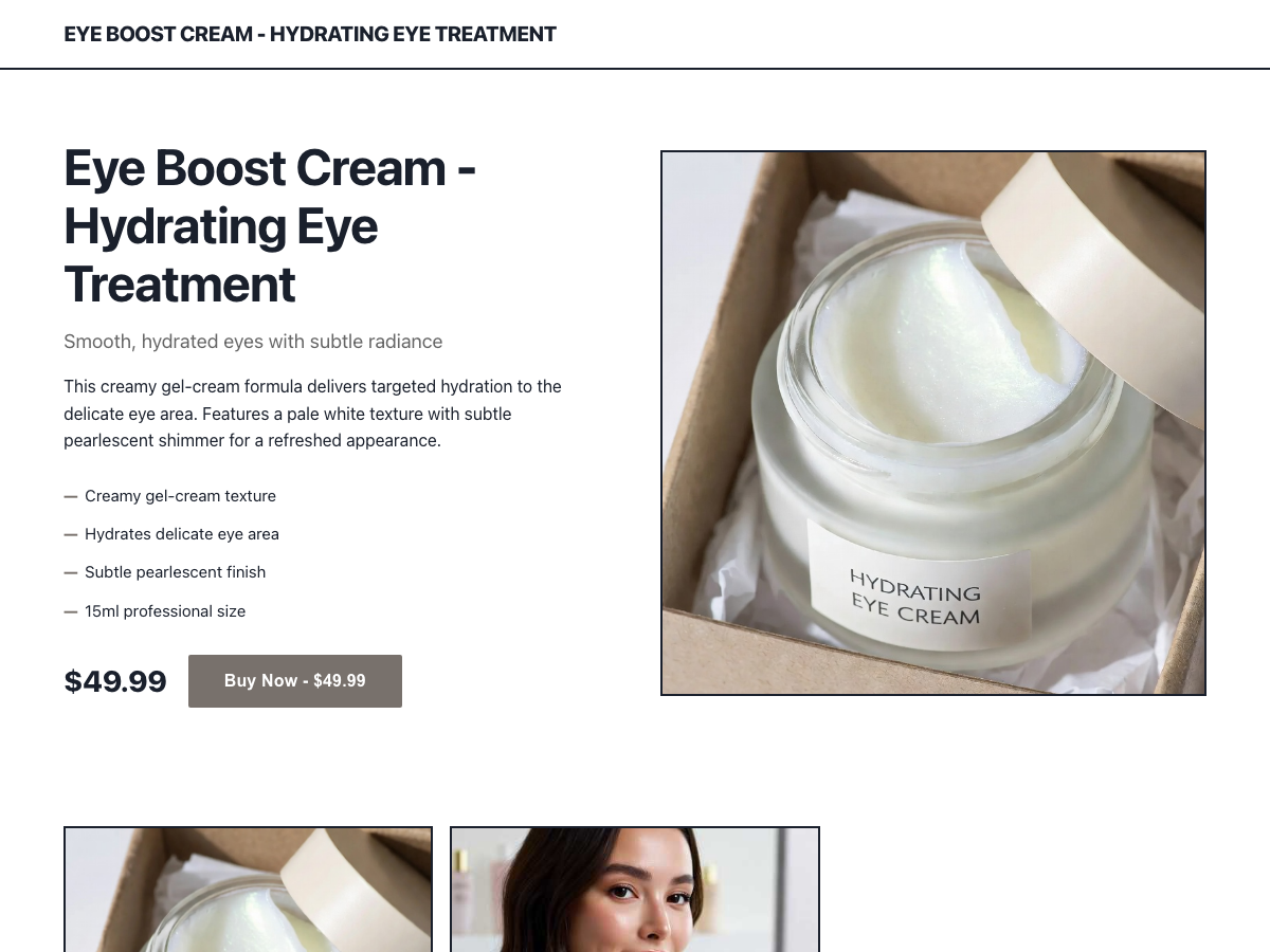 Eye Boost Cream storefront preview